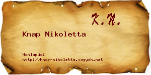 Knap Nikoletta névjegykártya