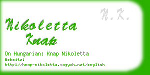 nikoletta knap business card